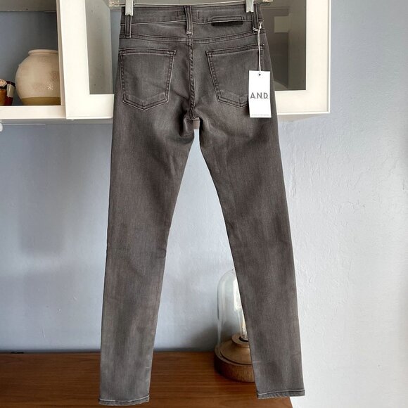 A.N.D. A New Denim Brand Mid Rise Ankle Skinny Jeans Grey - Picture 3 of 9